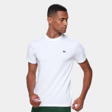 Imagem de Camiseta Lacoste Masculina, Branco, Laranja, GG