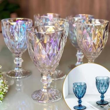 Imagem de Conjunto 6Taças Copo Vidro Água Suco 330ml Furtacor e Azul Cor:Platina