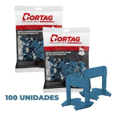 Imagem de Kit 100 unidades espaçador nivelador 1,0mm eco (azul) - CORTAG