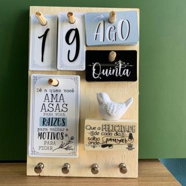 Imagem de Calendário Permanente com Porta Chave Que a felicidade de cada dia - Z