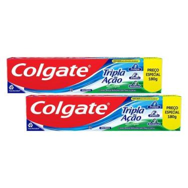 Imagem de Kit 2 Cremes Dentais Colgate Tripla Ação 180g