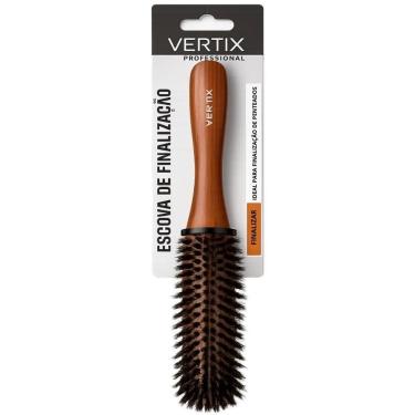 Imagem de Escova de Cabelo No 258 Finalização Cerdas Mistas Madeira para Penteados com Apliques Vertix