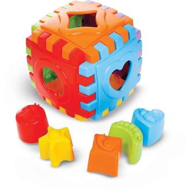 Imagem de Brinquedo Educativo Baby Cube com Blocos Coloridos e Encaixe para Bebês a Partir de 6 Meses Maral