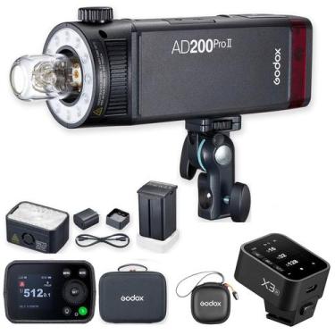 Imagem de Kit Flash Portátil Godox Ad200pro Ii + Disparador Ttl X3 Nano - Nikon,