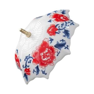 Imagem de Coador De Chá Cerâmico Azul E Branco Estilo Chinês Tradicional Com Bor
