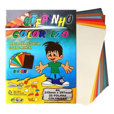 Imagem de Papel Colorido Offpinho 8 cores Color A4 120g Off Paper