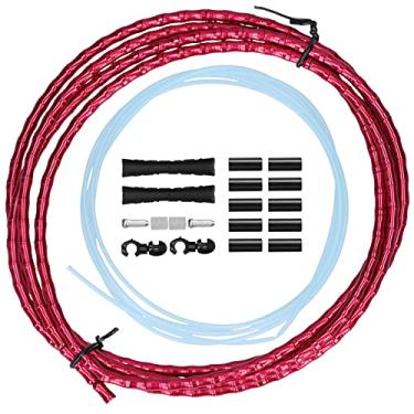 Imagem de 01 Caixa de cabo para bicicleta, kit de invólucro de cabo de freio leve para bicicleta (vermelho)