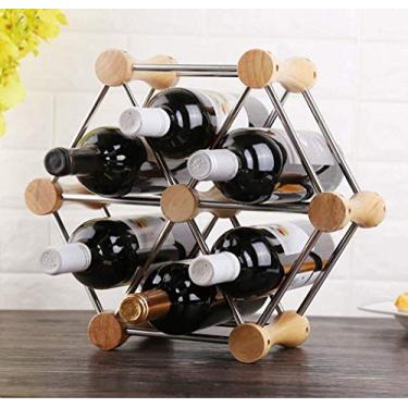 Imagem de Pkfinrd Estantes para vinho Adega Decoração Adega Prateleira de vinho Suporte para exibição de vinho Doméstico Prateleira Decorativa para Garrafas Prateleira de Vinho Criativa Tamanho: 36,5 x 14,5 x 31,6 cm