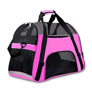 Imagem de Bolsa Transporte Pet Para Cães E Gatos Para Viagens E Avião Cor:Rosa