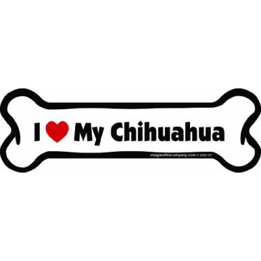 Imagem de Imagine This Company I Love My Breed Ímã para animais de estimação em forma de osso; Ímãs removíveis para carros, geladeiras, armários e muito mais, acessórios de carro inspirados em animais de