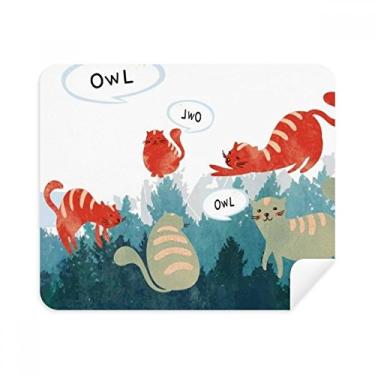 Imagem de Pano de limpeza para gatos que falam coruja protege os amantes de animais de estimação, 2 peças de tecido de camurça