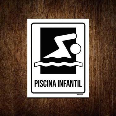 Imagem de Kit 3 Placas Condomínio Ambiente Piscina Infantíl
