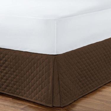 Imagem de Saia Para Cama Box Queen Com Elástico Matelada - Tabaco