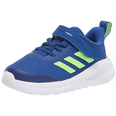 Imagem de adidas Tênis de corrida unissex infantil Fortarun elástico, Collegiate Royal/verde sinal/branco, 17