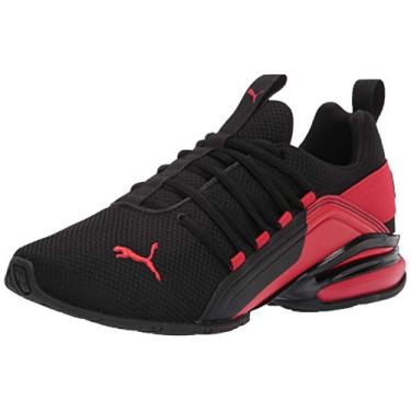 Imagem de PUMA Tênis de corrida unissex Axelion, Preto/vermelho de alto risco, 4 Big Kid
