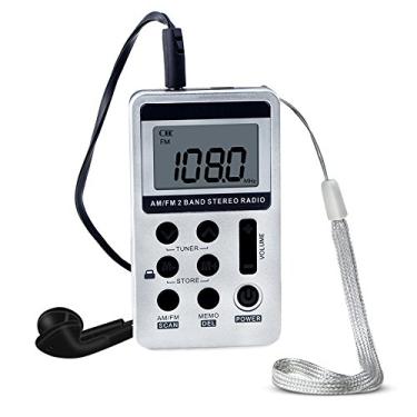 Imagem de LAOJIA HRD-103 AM FM Rádio Digital 2 Banda Receptor Estéreo Rádio de Bolso Portátil w/Fones De Ouvido Cabo LCD Recarregável Bateria colhedor
