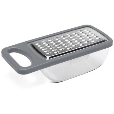 Imagem de Ralador com Pote Coletor Aço Inox Brinox Top Pratic 2204/327 - Cinza 