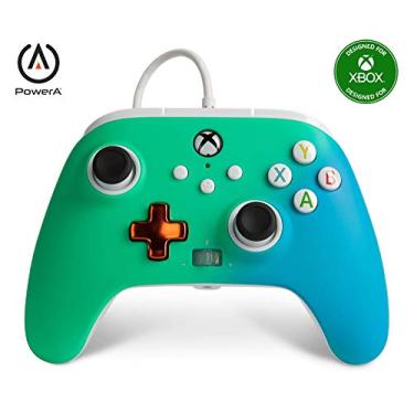 Imagem de PowerA Enhanced Controle com fio para Xbox - Seafoam Fade, Xbox Series X|S, Xbox One - Xbox Series X, verde, azul e branco