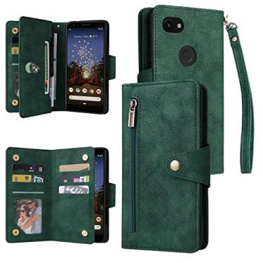 Imagem de For Google Pixel 3A Rivet Buckle 9 Cards Three Fold Leather Phone Case