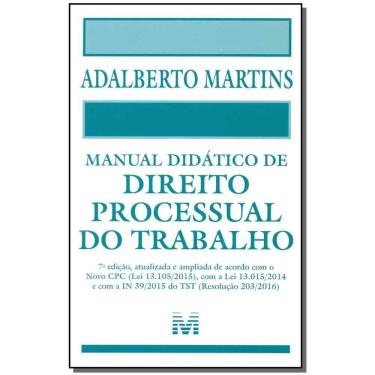 Imagem de Manual didático de direito processual do trabalho - 7 ed./2