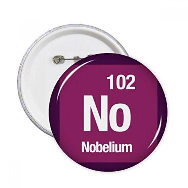 Imagem de NO Nobelium Elemento Químico Chem Pinos Redondos Emblema Botão Decoração Acessório 5 peças