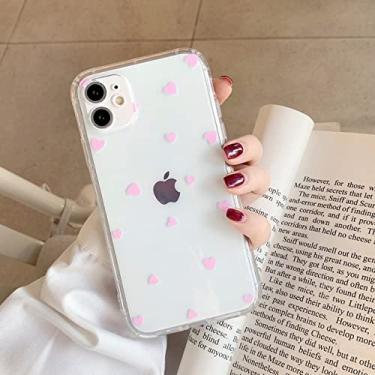 Imagem de Capa de telefone para iphone 11 pro max 12 13 mini 7 8 plus x xr xs max transparente bonito dos desenhos animados amor coração macio capa móvel tpu, t6, para iphone13 pro