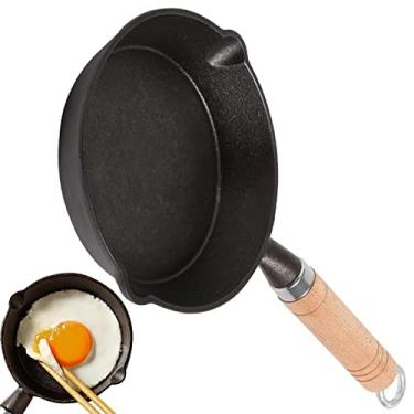 Imagem de pologmase Frigideira para ovos ferro | frigideiras redondas com alça bico gotejamento, frigideira universal suprimentos cozinha para fornos indução, fornos elétricos