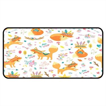 Imagem de Vijiuko Tapetes de cozinha bonitos laranja raposa indiana área de cozinha tapetes e tapetes antiderrapantes tapete de cozinha tapetes laváveis para chão de cozinha escritório em casa pia lavanderia interior ao ar livre 40x20 polegadas