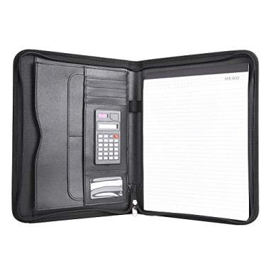 Imagem de Pasta da Área de Transferência Multi Funcional Compactada A4 Conferência Clip Board Pasta PU Couro Clipboard Foldover para Office Writing Pads Papel Legal