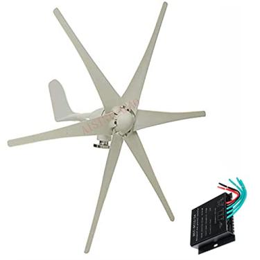 Imagem de Gerador permanente vertical horizontal do ímã da turbina eólica 4000W, 6 gerador da turbina eólica das lâminas 12V 24V 48V 220V para a exploração agrícola do iate para o uso home (com controlador),24v