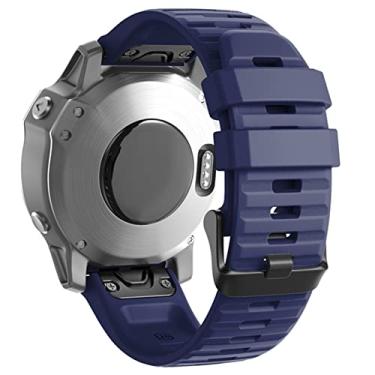 Imagem de KAPPDE 20 26 22MM Quick Fit Pulseira de relógio para Garmin Fenix 7 7X 7S Relógio Silicone Liberação Rápida Alça de Pulso Easyfit (Cor: Azul Escuro, Tamanho: Fenxi 7)