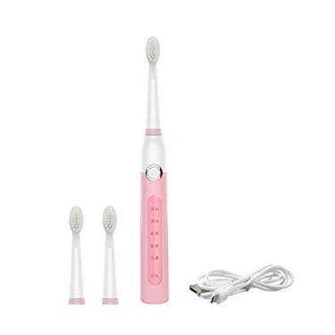 Imagem de SG-507 Escova USB Recarregável - Escova de Dentes Elétrica Adultos Com 3 Pcs Cabeça de Substituição 5 Modos - (Rosa)
