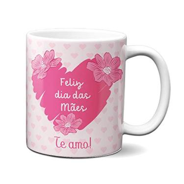 Imagem de Caneca Feliz Dia Das Mães Coração Rosa Amo Presente Xícara