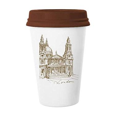 Imagem de Caneca de cerâmica da Catedral de São Paulo, Inglaterra, Londres, caneca de café bebendo vidro de cerâmica