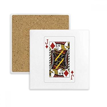 Imagem de Diamond J Baralho Padrão Quadrado Porta-copos Porta-copos Caneca Suporte Subplaca Pedra de Isolamento