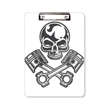 Imagem de Luzes esqueleto óculos de motocicleta padrão prancheta pasta, bloco de anotação, placa de apoio A4