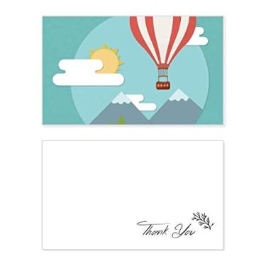 Imagem de Balão de ar quente, estampa de nuvem, cartão de agradecimento, papel de aniversário, agradecimento de casamento