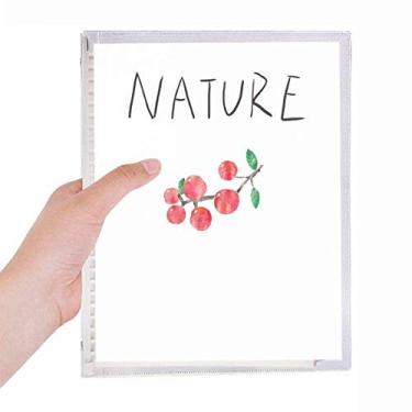 Imagem de Caderno de pintura de plantas de frutas vermelhas com folhas soltas diário recarregável