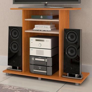 Imagem de Rack Para Tv Até 32 Polegadas Cipó 2 Prateleiras Cinamomo/off - Jcm Móveis