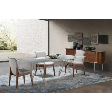 Imagem de Sala De Jantar Moderna Com 8 Cadeiras 2,20X1,10M - Trama - Sheldon Móv