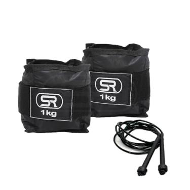 Imagem de Caneleira De Peso Musculação 1 Kg Par + Corda De Pular Pvc