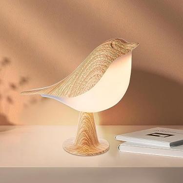 Imagem de Lâmpada noturna pequenaCute Bird LED Abajur com dimmer de toque Abajur criativo de cabeceira Abajur de mesa de 3 níveis de brilho com porta de carregamento USB Abajur de cabeceira sem fio
