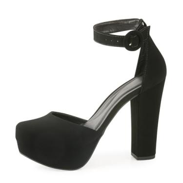 Imagem de Sapato Boneca Re&Ton Meia Pata Salto Grosso Feminino MP12 (39, Preto)