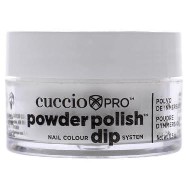 Imagem de Pro Powder Polish Nail Cor Dip System - branco com mica prateada da Cuccio para mulheres - pó de unha de 0,5 Onça