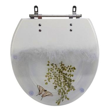 Imagem de Assento Sanitário Poliéster para Louça Azálea/standard/carina/flamingo/fiore/sabará Aço Decorado `av Branco