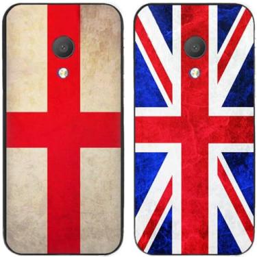 Imagem de 2 peças retrô bandeira do Reino Unido impressa TPU gel silicone capa de telefone traseira para Alcatel Series (Alcatel 1C 2019)