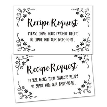Imagem de TENTADO 50 Solicitar um cartão de receita para chá de panela - Inserção de convite para chá de bebê de casamento, tamanho 8,9 cm x 5 cm.