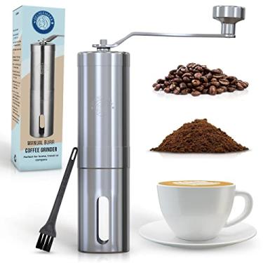 Imagem de Moedor de café manual Deuxlemarr, aço inoxidável de grau 304, grossura ajustável, rebarba de cerâmica portátil, para viagens, prensa francesa, aeropress