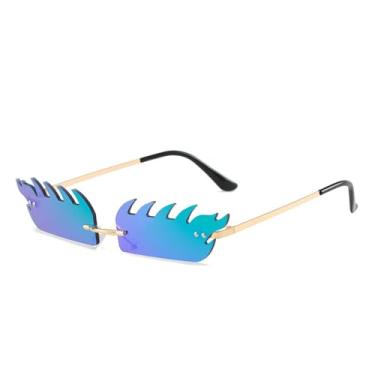 Imagem de Óculos de sol hip-hop sem moldura feminino masculino óculos de festa rave ao ar livre uv,2, tamanho único