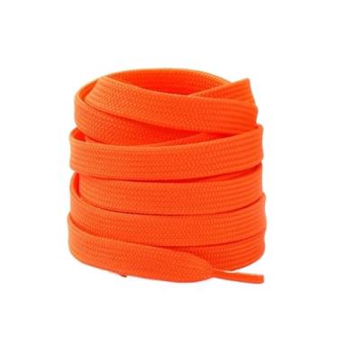 Imagem de 1 Par De Cadarços De Tênis, Acessórios Para Sapatos, Cadarços Unissex De Sapato Plano, Cadarços Clássicos De Cor Sólida, Cordas De Sapato 发送反馈(Color:Orange,Size:140cm)